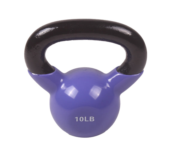 POWERT Vinyl Coated Cast Iron Kettlebell Weight 5/10/15/20/25/30/35/40/45/50 lbs-Single