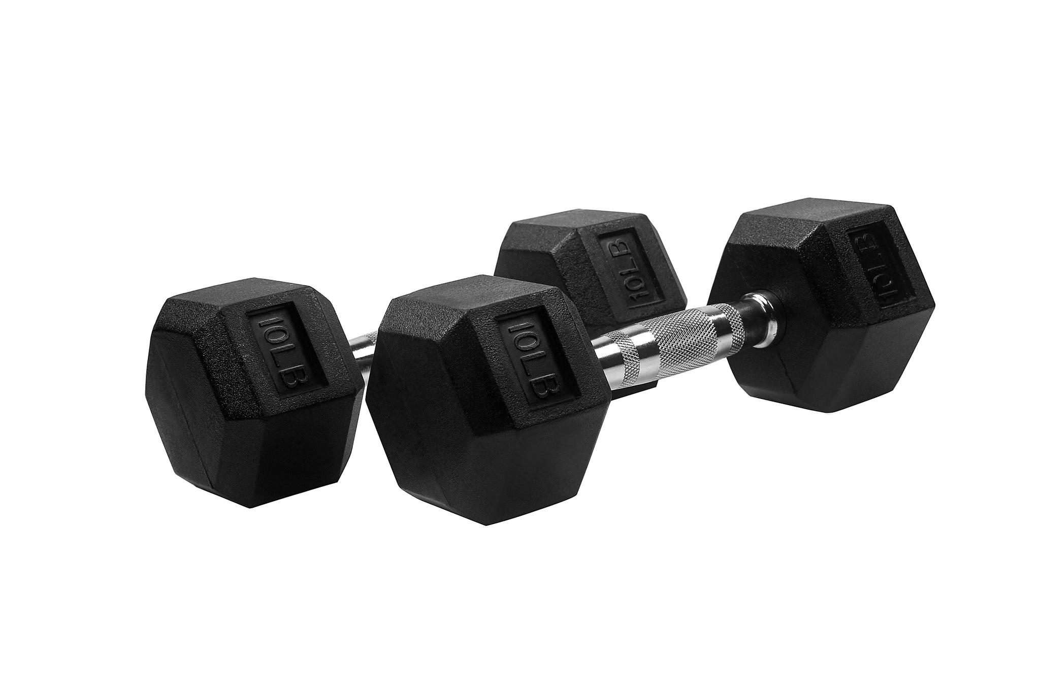 POWERT Hex Dumbbell Rubber Coated Cast Iron Weight Lift Training-10/15/20/25/30/35/40/45/50 lbs Available