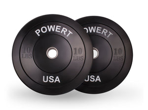 POWERT 2-Inch Barbell Bumper Plates| Olympic Bar Bumpers Plates Pair for Weight-lift & Cross-fit Training| 2'' Steel Ring Insert-One Pair-10lb/15lb/25lb/35lb/45lb