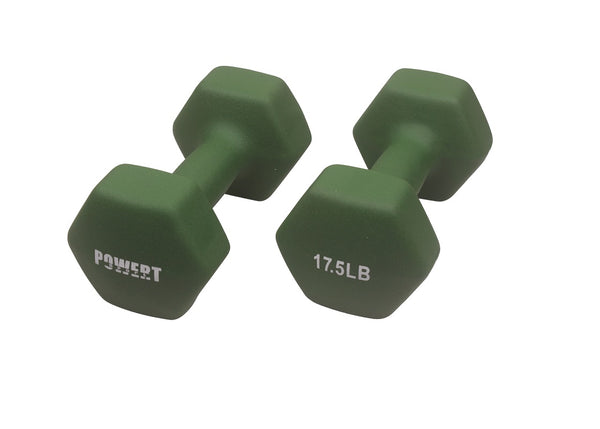 POWERT HEX Neoprene Dumbbell |Coated Colorful Hand Weights in Pair