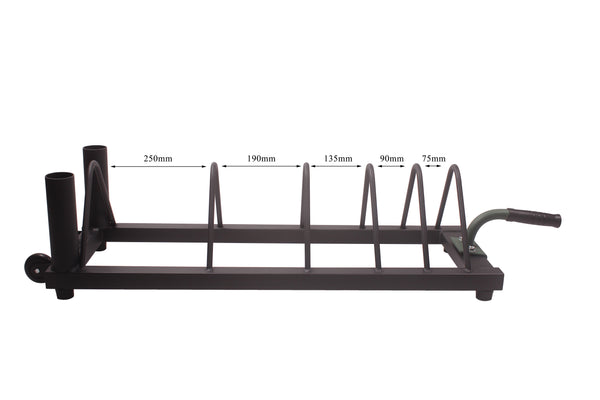 TTCZ Barbell Plate Rack |Horizontal Olympic Bar Storage Rack |Weight Plates Holder with Handle and Wheels-800 lbs Capacity