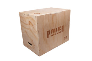 POWERT Wood Plyo Box 3-in-1 Wooden Jump Box Gym Strength Training-24''×20''×16''