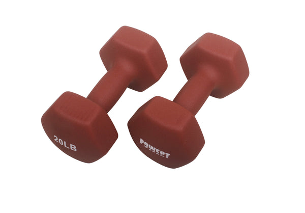 POWERT HEX Neoprene Dumbbell |Coated Colorful Hand Weights in Pair