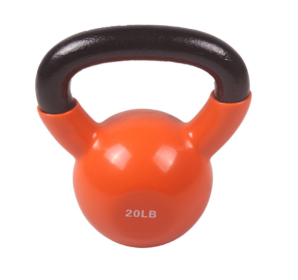 POWERT Vinyl Coated Cast Iron Kettlebell Weight 5/10/15/20/25/30/35/40/45/50 lbs-Single