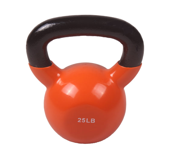 POWERT Vinyl Coated Cast Iron Kettlebell Weight 5/10/15/20/25/30/35/40/45/50 lbs-Single