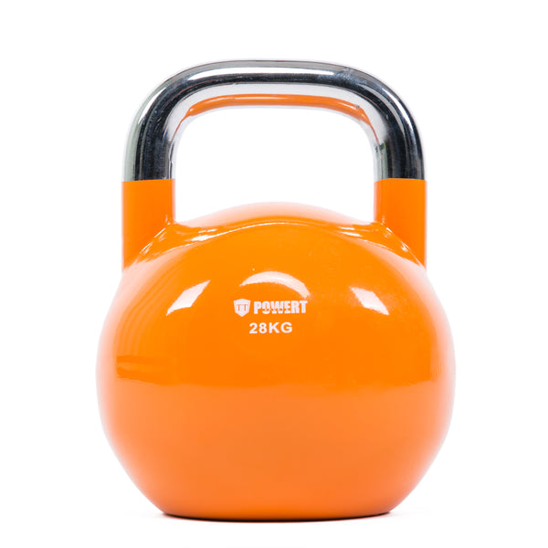 POWERT Competition Kettlebell|Premium Quality Coated Steel|Ergonomic Design|Great for Weight Lifting Workout & Core Strength Training& Muscle Building|Color Coded 10-50LB|Single