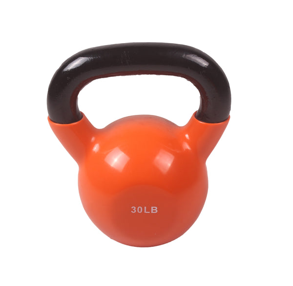 POWERT Vinyl Coated Cast Iron Kettlebell Weight 5/10/15/20/25/30/35/40/45/50 lbs-Single