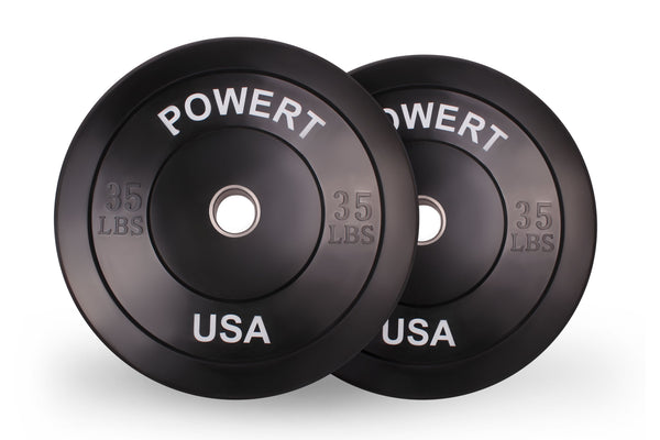 POWERT 2-Inch Barbell Bumper Plates| Olympic Bar Bumpers Plates Pair for Weight-lift & Cross-fit Training| 2'' Steel Ring Insert-One Pair-10lb/15lb/25lb/35lb/45lb