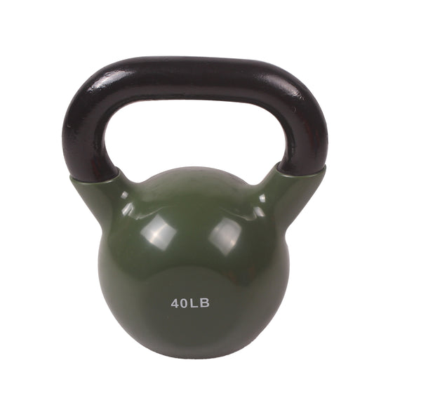 POWERT Vinyl Coated Cast Iron Kettlebell Weight 5/10/15/20/25/30/35/40/45/50 lbs-Single