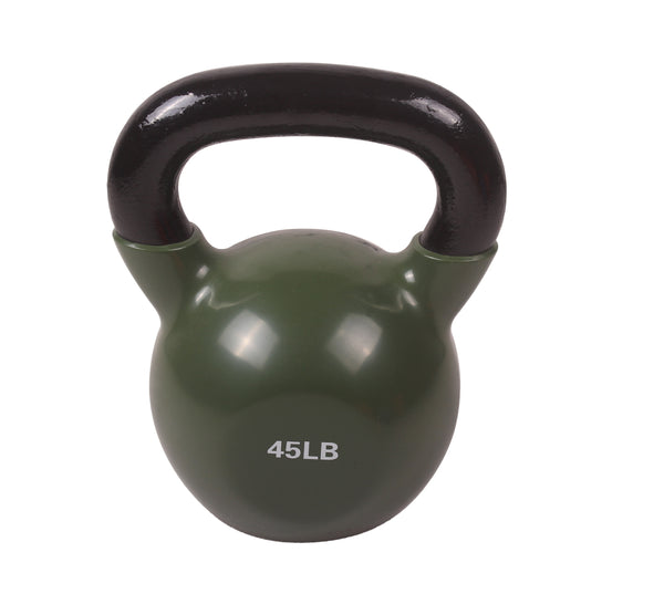 POWERT Vinyl Coated Cast Iron Kettlebell Weight 5/10/15/20/25/30/35/40/45/50 lbs-Single