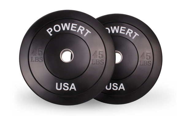 POWERT 2-Inch Barbell Bumper Plates| Olympic Bar Bumpers Plates Pair for Weight-lift & Cross-fit Training| 2'' Steel Ring Insert-One Pair-10lb/15lb/25lb/35lb/45lb