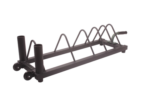 TTCZ Barbell Plate Rack |Horizontal Olympic Bar Storage Rack |Weight Plates Holder with Handle and Wheels-800 lbs Capacity