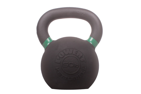 POWERT Cast Iron Kettlebell| Premium Quality Powder Coated with Color Coded Ring 10/15/20/25/30/35/40/45/50 lbs-Single