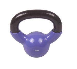 POWERT Vinyl Coated Cast Iron Kettlebell Weight 5/10/15/20/25/30/35/40/45/50 lbs-Single