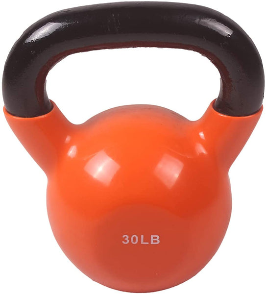 POWERT Vinyl Coated Cast Iron Kettlebell Weight 5/10/15/20/25/30/35/40/45/50 lbs-Single