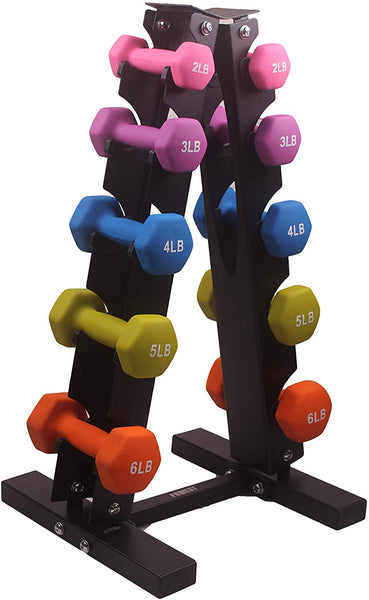 POWERT HEX Neoprene Dumbbell |Coated Colorful Hand Weights in Pair