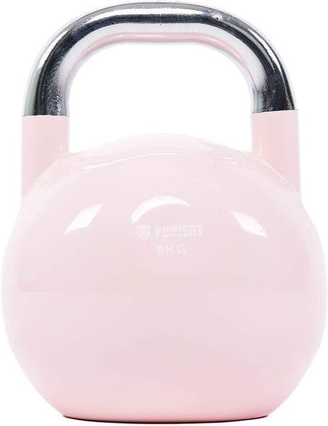 POWERT Competition Kettlebell|Premium Quality Coated Steel|Ergonomic Design|Great for Weight Lifting Workout & Core Strength Training& Muscle Building|Color Coded 10-50LB|Single