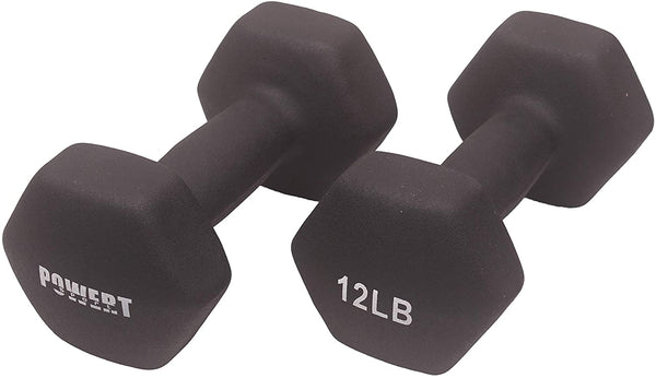 POWERT HEX Neoprene Dumbbell |Coated Colorful Hand Weights in Pair