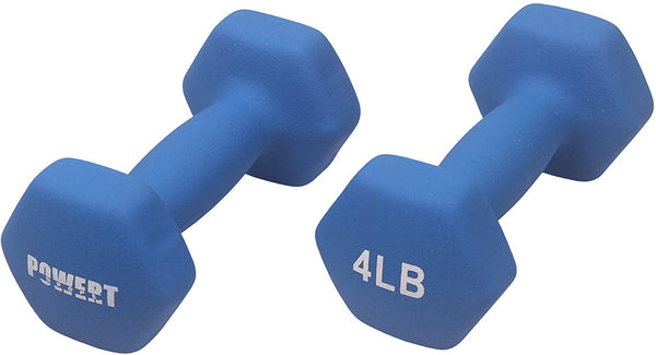 POWERT HEX Neoprene Dumbbell |Coated Colorful Hand Weights in Pair