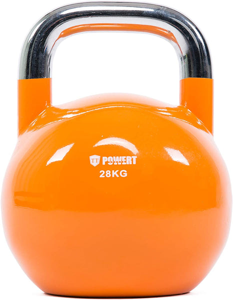 POWERT Competition Kettlebell|Premium Quality Coated Steel|Ergonomic Design|Great for Weight Lifting Workout & Core Strength Training& Muscle Building|Color Coded 10-50LB|Single