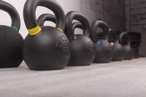 POWERT Cast Iron Kettlebell| Premium Quality Powder Coated with Color Coded Ring 10/15/20/25/30/35/40/45/50 lbs-Single