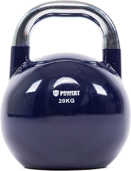 POWERT Competition Kettlebell|Premium Quality Coated Steel|Ergonomic Design|Great for Weight Lifting Workout & Core Strength Training& Muscle Building|Color Coded 10-50LB|Single