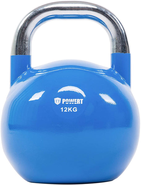 POWERT Competition Kettlebell|Premium Quality Coated Steel|Ergonomic Design|Great for Weight Lifting Workout & Core Strength Training& Muscle Building|Color Coded 10-50LB|Single